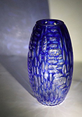 Blue Engraved Vase